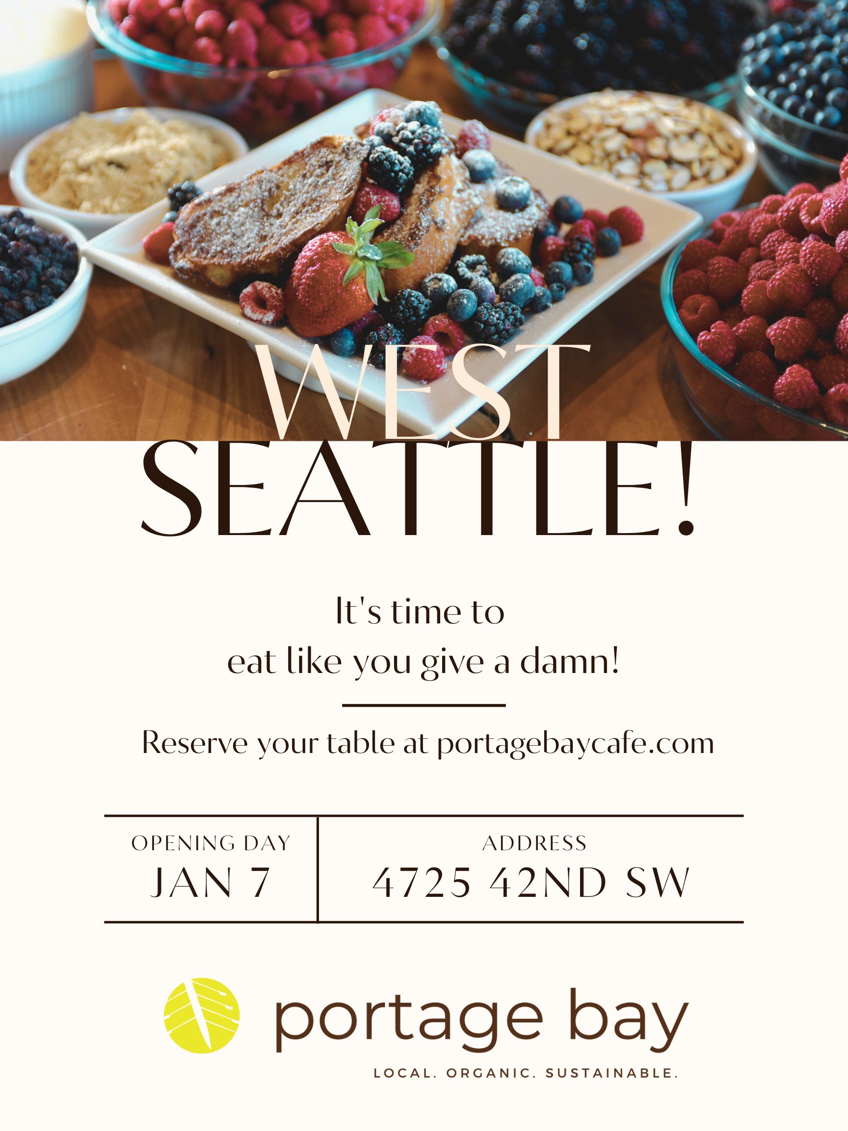 Portage Bay Cafe to open Jan. 7 in West Seattle Westside Seattle